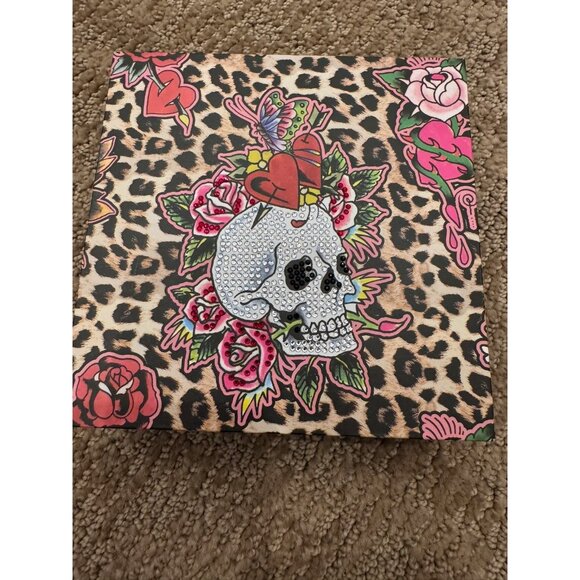 NWT Ed Hardy Gold Tone Charm Bracelet Round Watch Tattoo Charms - Picture 3 of 6